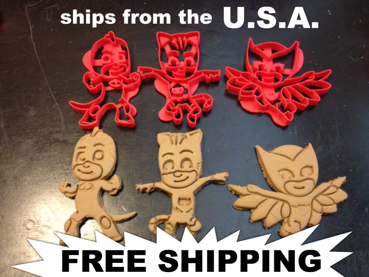 Pj Masks Cookie Cutters  Cat Boy Gekko And Owlette  Throw A