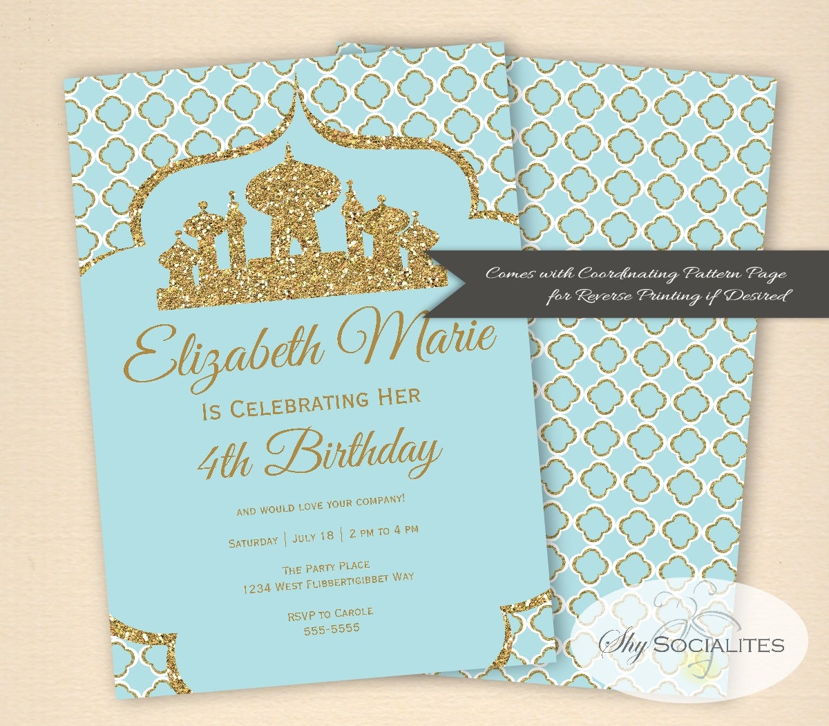 Arabian Invitation Aladdin Magic Arabian Nights