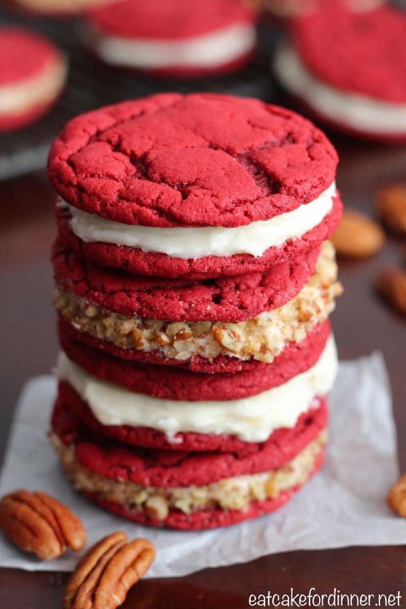 Eat Cake For Dinner  Red Velvet Sandwich Cookies With Cream Cheese