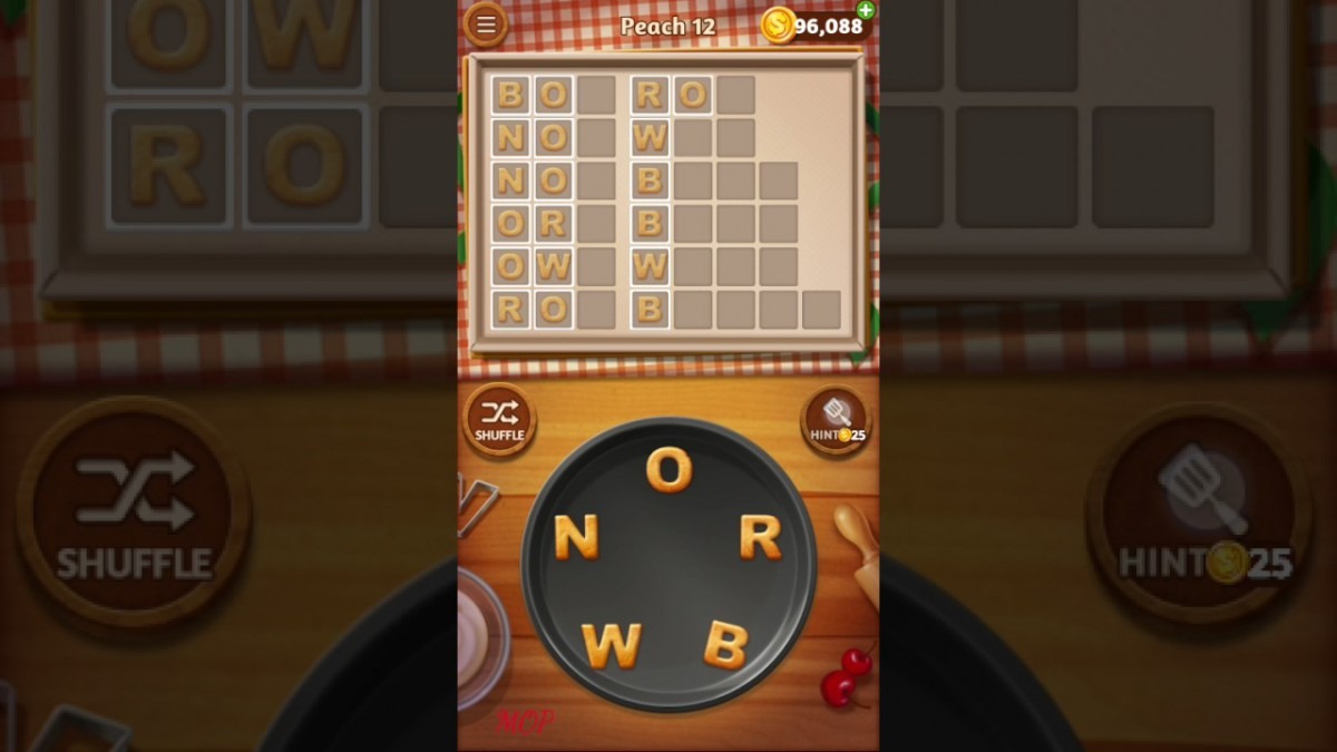 Word Cookies Peach Level 12 Talented Chef Solved