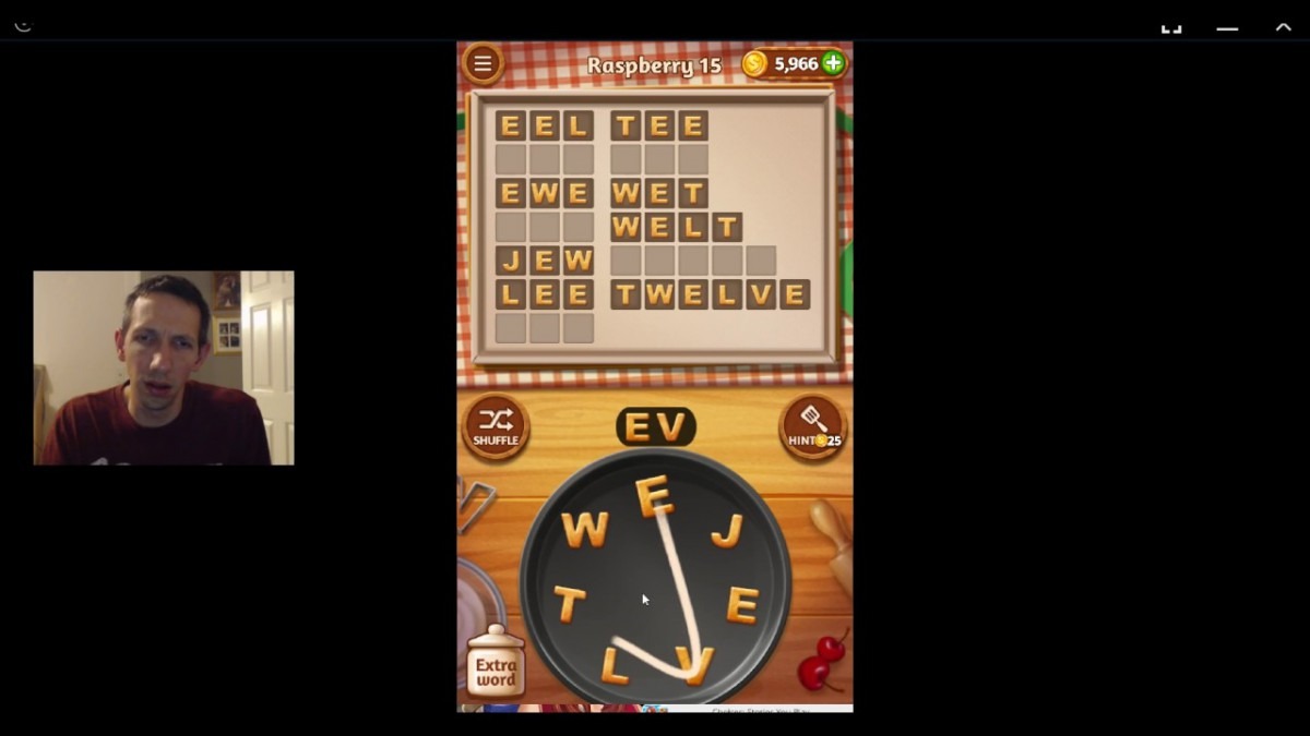 Word Cookies, Celebrity Chef, Raspberry Level 15