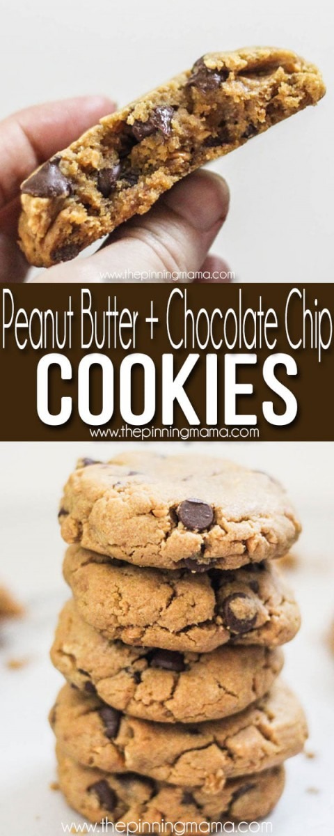 Chewy Peanut Butter Chocolate Chip Cookies â¢ The Pinning Mama