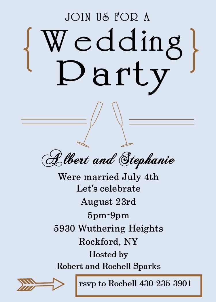 Elopement Party Invitations Reception Only Invitations