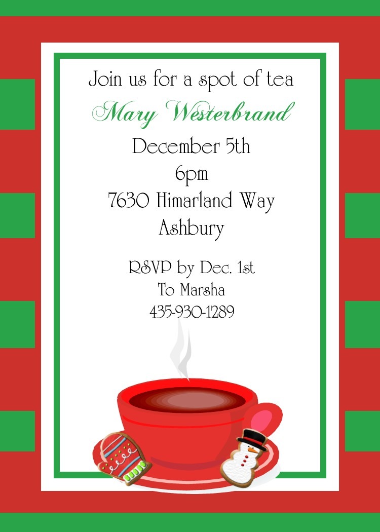 Christmas Tea Party Invitations 2019
