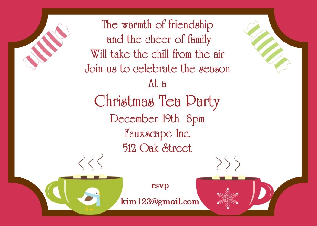 Christmas Tea Party Invitations 2019